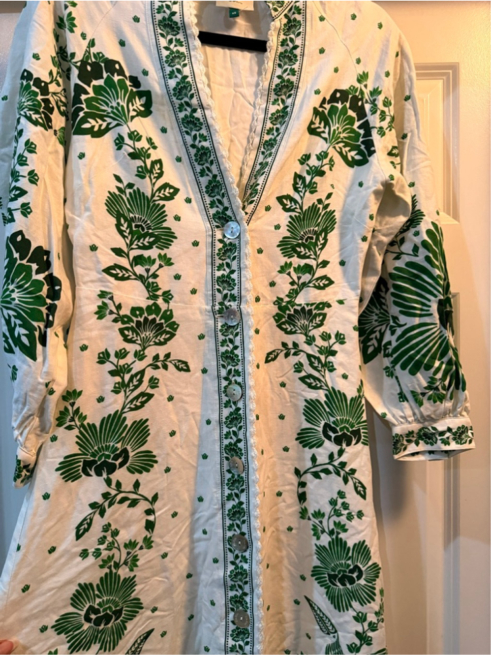 Women's FARM Rio White Green Floral Maxi Dress XS - Picture 6 of 16